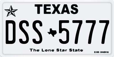 TX license plate DSS5777