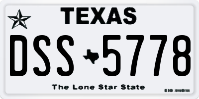TX license plate DSS5778
