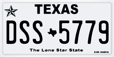TX license plate DSS5779