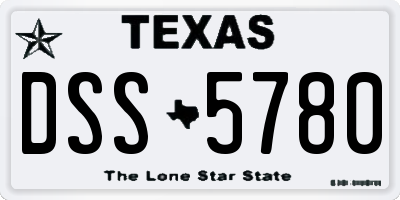 TX license plate DSS5780