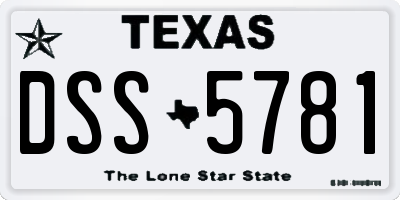 TX license plate DSS5781