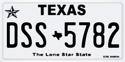 TX license plate DSS5782