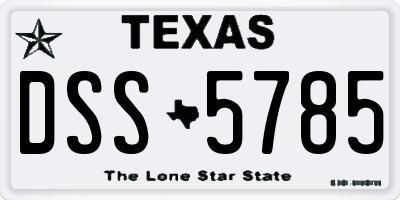 TX license plate DSS5785