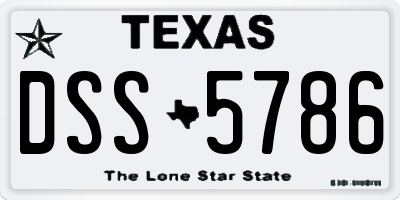 TX license plate DSS5786