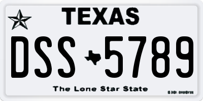 TX license plate DSS5789