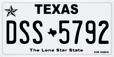 TX license plate DSS5792