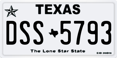 TX license plate DSS5793