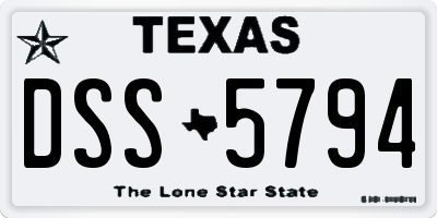 TX license plate DSS5794
