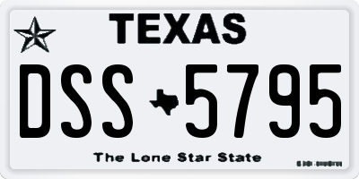 TX license plate DSS5795