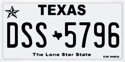 TX license plate DSS5796