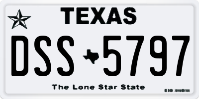 TX license plate DSS5797
