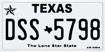 TX license plate DSS5798