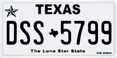 TX license plate DSS5799