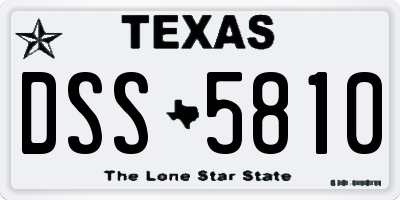 TX license plate DSS5810