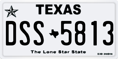 TX license plate DSS5813