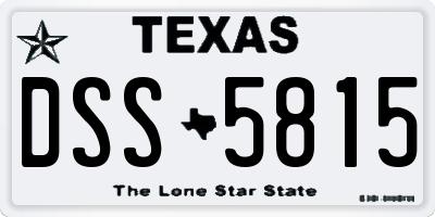 TX license plate DSS5815