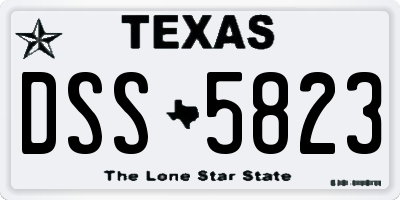 TX license plate DSS5823