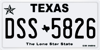 TX license plate DSS5826