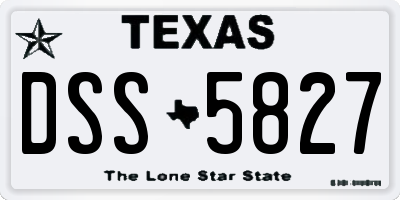 TX license plate DSS5827