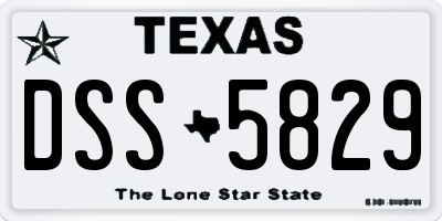 TX license plate DSS5829