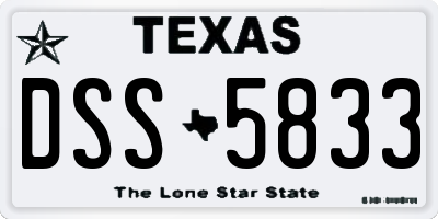 TX license plate DSS5833