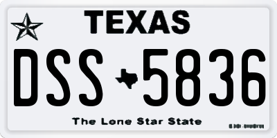 TX license plate DSS5836