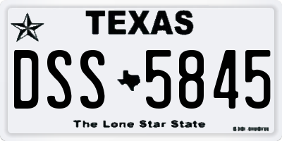 TX license plate DSS5845