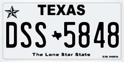 TX license plate DSS5848