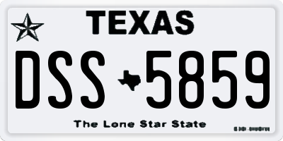 TX license plate DSS5859