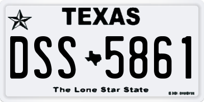 TX license plate DSS5861