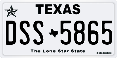 TX license plate DSS5865