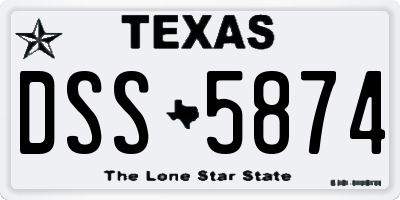 TX license plate DSS5874