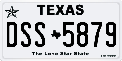 TX license plate DSS5879