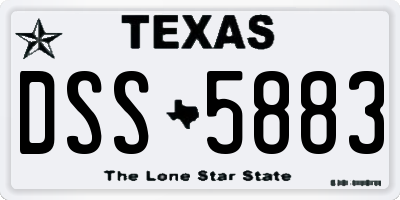 TX license plate DSS5883