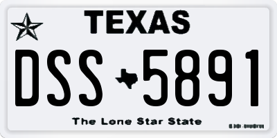 TX license plate DSS5891