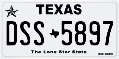 TX license plate DSS5897