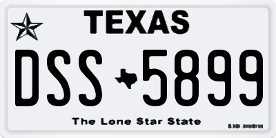 TX license plate DSS5899