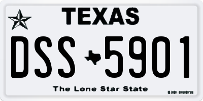 TX license plate DSS5901