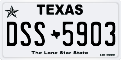 TX license plate DSS5903