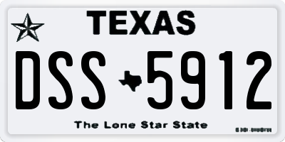 TX license plate DSS5912