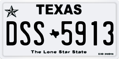 TX license plate DSS5913