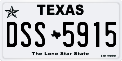 TX license plate DSS5915