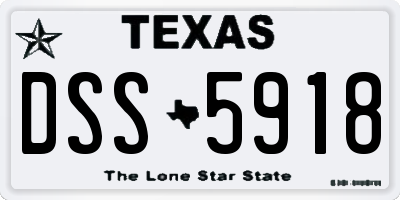 TX license plate DSS5918