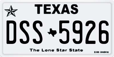 TX license plate DSS5926