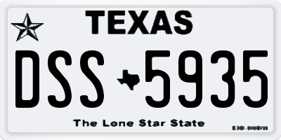 TX license plate DSS5935