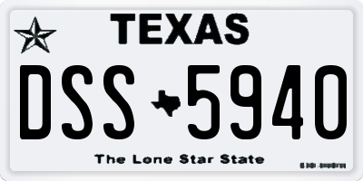 TX license plate DSS5940