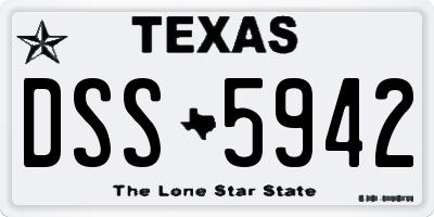 TX license plate DSS5942