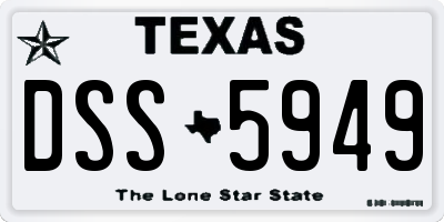 TX license plate DSS5949
