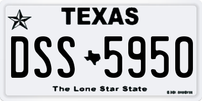 TX license plate DSS5950