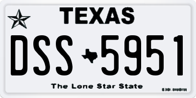 TX license plate DSS5951